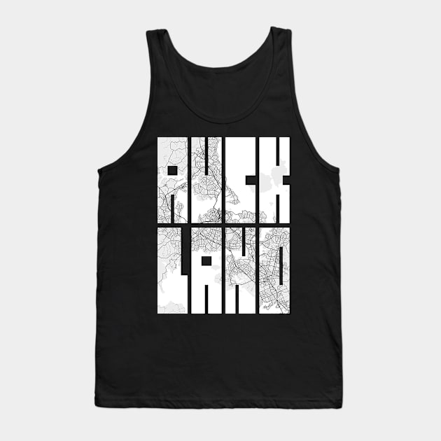 Auckland, New Zealand City Map Typography - Light Tank Top by deMAP Studio